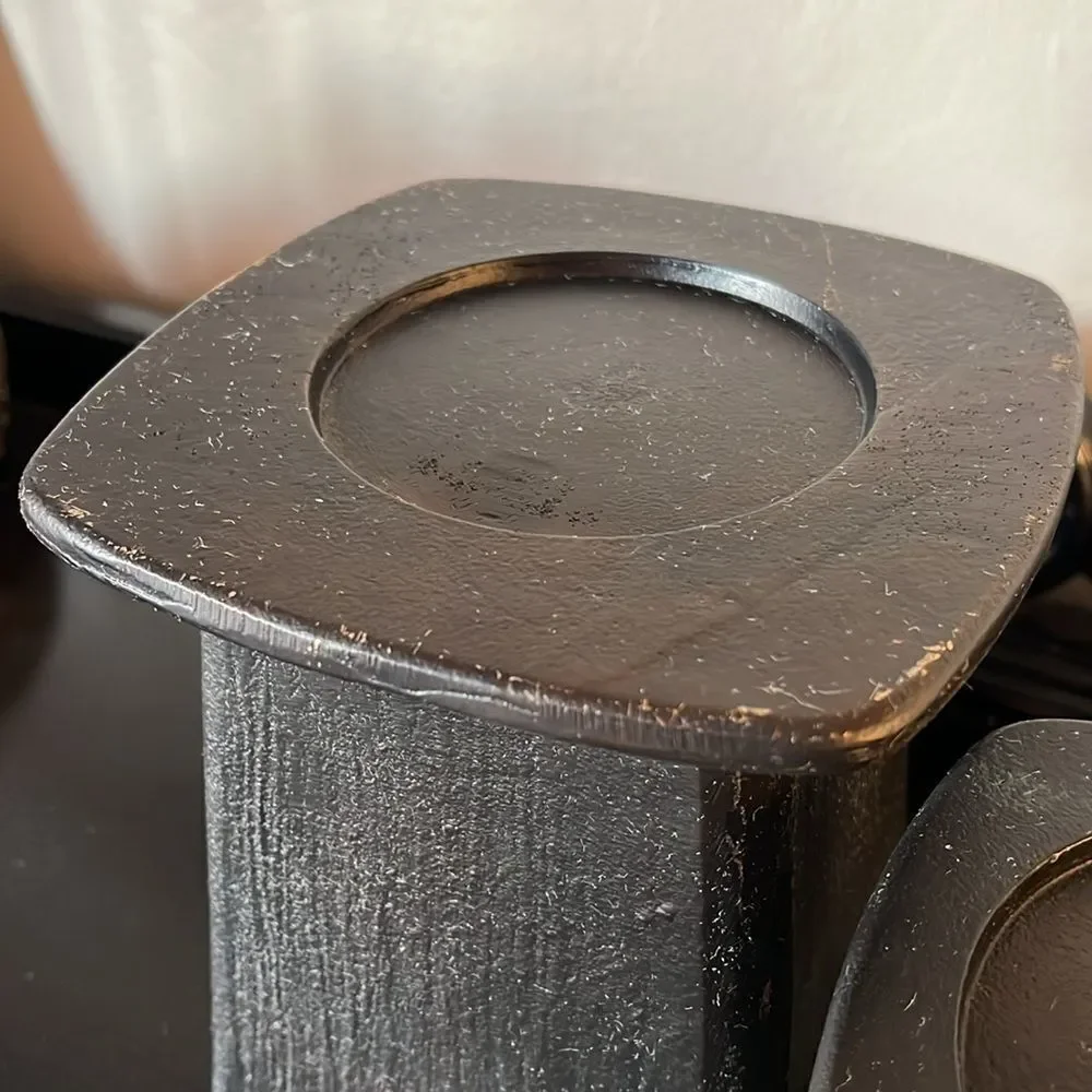 Pottery Barn Cast Aluminum Pillar Candle Holders
